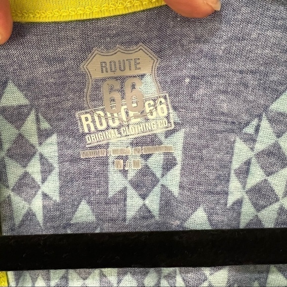 ROUTE 66 clothing co. geometric patterned blue sundress, medium, cut out back - Picture 8 of 8